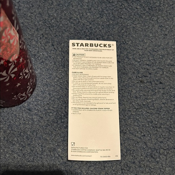 Disney Parks Red Glitter and Peppermint Starbucks Tumbler - Picture 5 of 5
